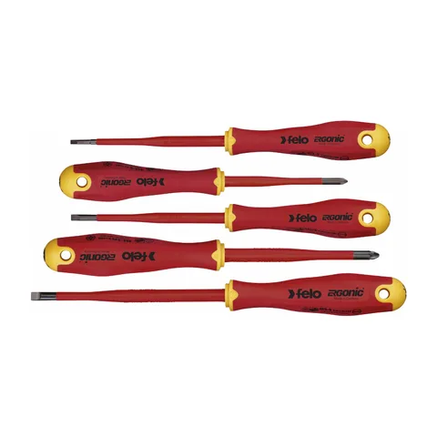 Felo – Set dielektrični šrafcigeri Ergonic VDE E-slim SL/PZ, 5 komada – 41385398