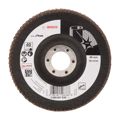Bosch – Lamelni brusni disk izvijeni X581, Best for Inox Ø125 mm, G 40 – 2608607638