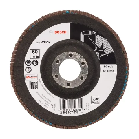 Bosch – Lamelni brusni disk izvijeni X581, Best for Inox Ø125 mm, G 60 – 2608607639