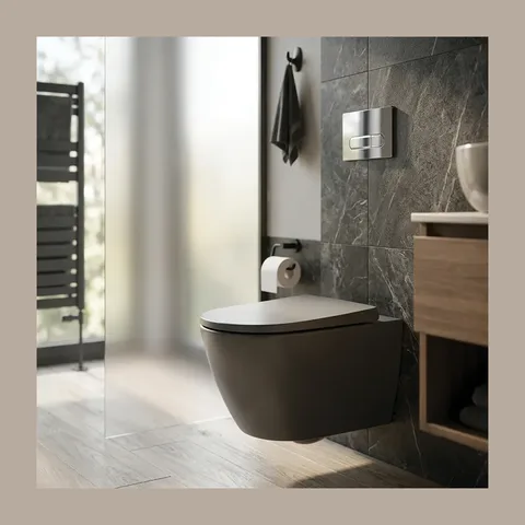 Roca Ona konzolna Rimless WC šolja – mat crna (A346687080)