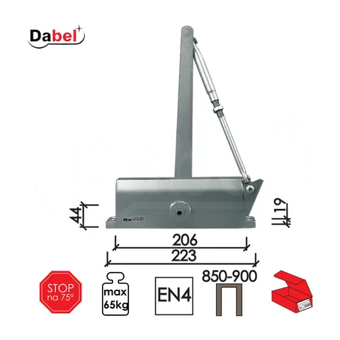 Zatvarač za vrata 4029 Silver 223(206)x44(19)mm stop75 Q 0105246