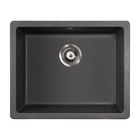 Metalac QUADRO U 50 granitna sudopera podgradna crna 570×470 mm – Ø90 (347263)