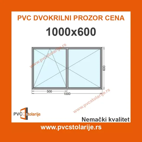 Dvokrilni prozor 100x60cm („Termiko“)