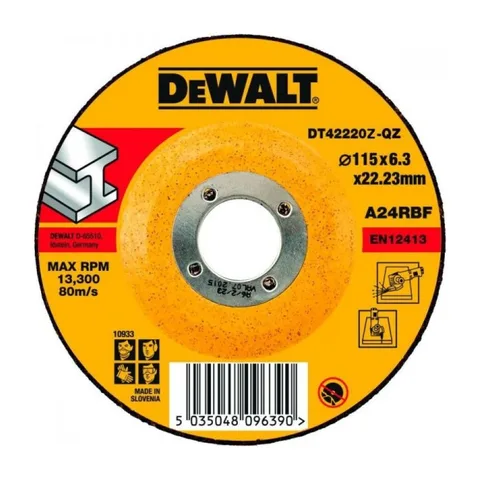 DEWALT BRUSNA PLOČA 115X6,3 22,23 SA UDUBELJENIM CENTROM ZA METAL DT42220