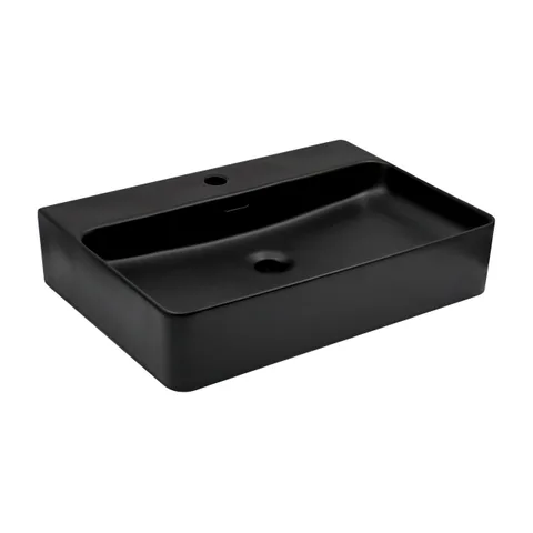 LAVABO NADGRADNI 600x425x135 SA OTVOROM ZA SLAVINU CRNI MAT