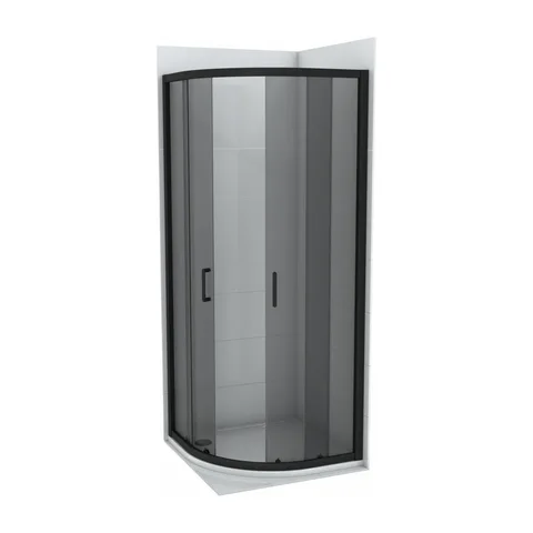 Crna Tuš Kabina polukružna R 90 Atlas BLACK – visina 195 cm