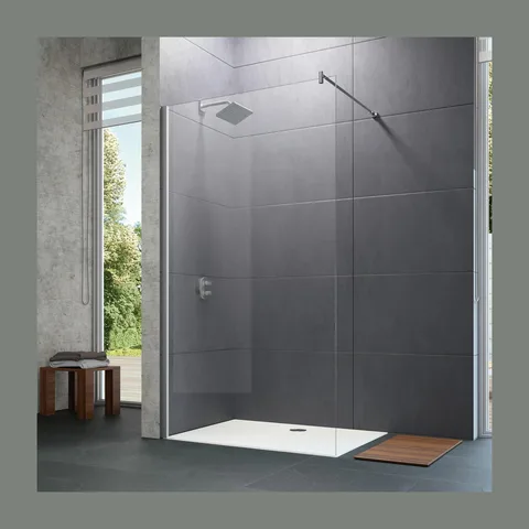 Huppe Samostojeći Panel Od 120 Prozirno Antiplak Staklo Silver H=2M 21H0169999927500
