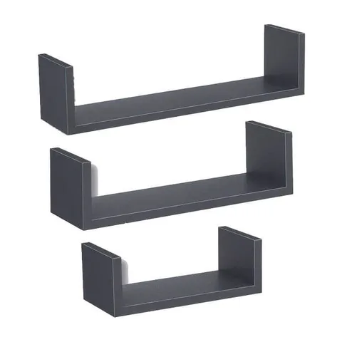 Zidna polica 3kom 42x10x10cm tamno siva 138955H