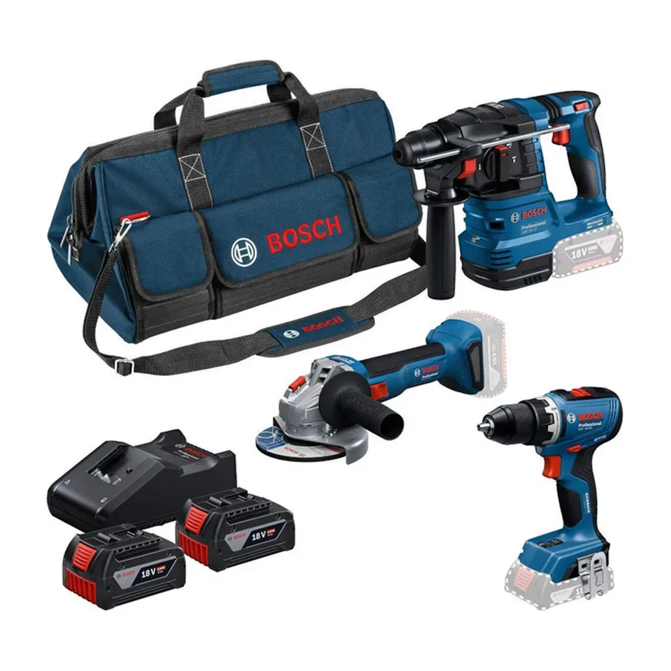 Aku set alata Bosch GSR 18V-65 + GBH 18V-22 + GWS 18V-8 + 2x4.0Ah 0615A50094