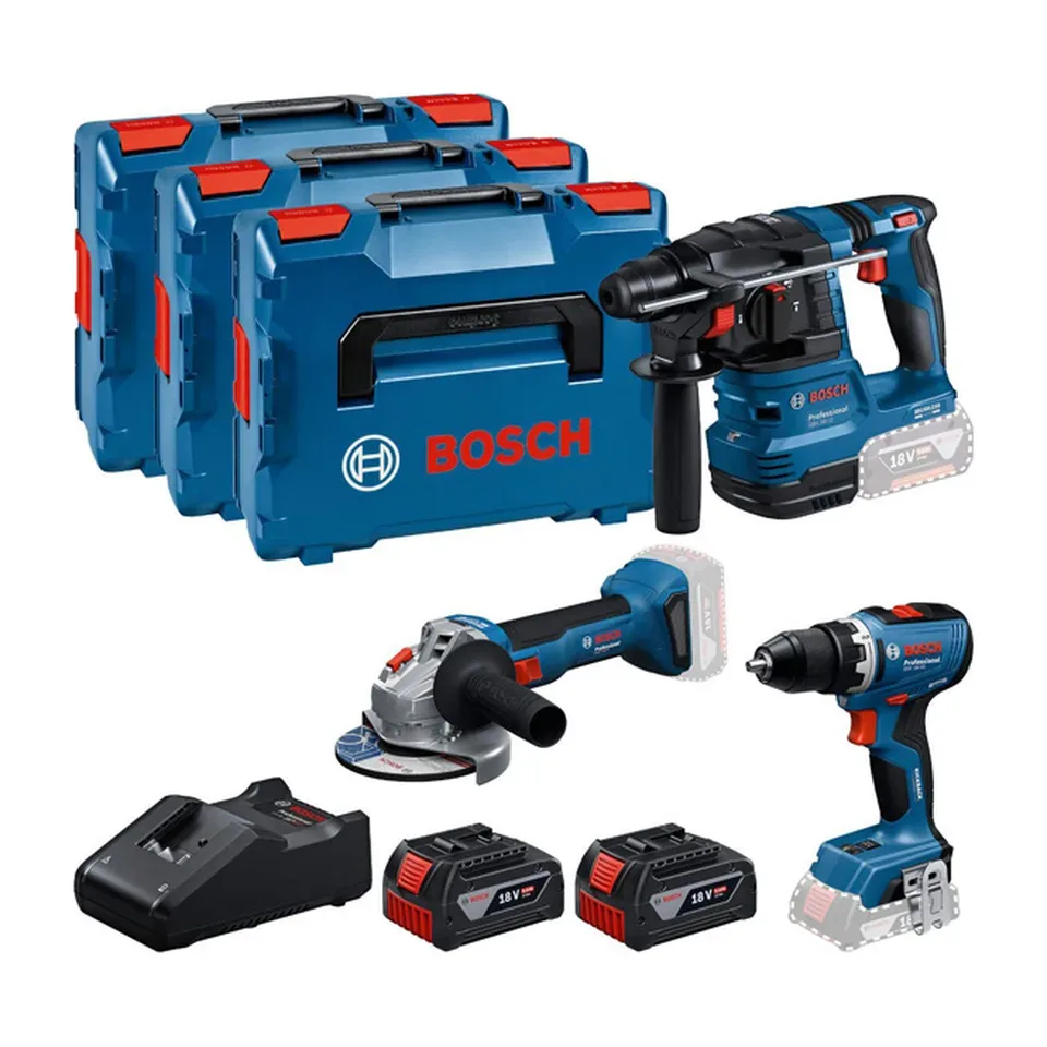 Aku set alata Bosch GSR 18V-65 + GBH 18V-22 + GWS 18V-8 + 2x5.0Ah + GAL18V 0.615.A50.09G