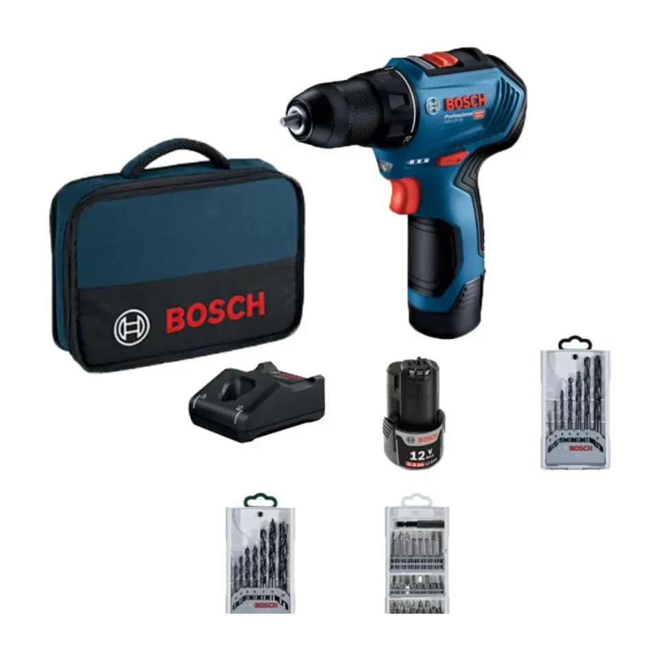 Akumulatorska bušilica Bosch GSR 12V-30 2x2.0Ah + pribor 06019G9001