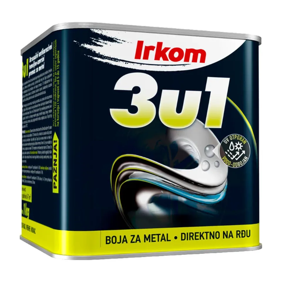 Antikorozivna boja za metal Irkom 3u1 metalik zlato, 1 kg