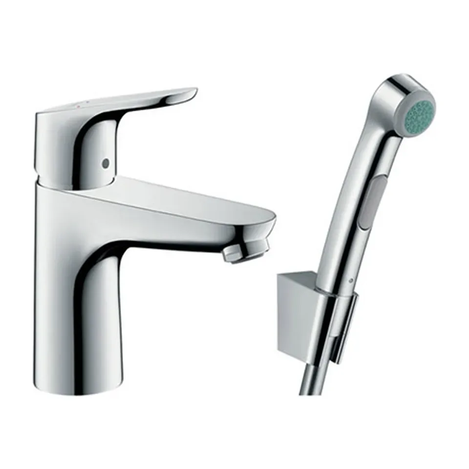 Baterija za bide set Hansgrohe Focus 100 000 hrom sa tuš ručicom