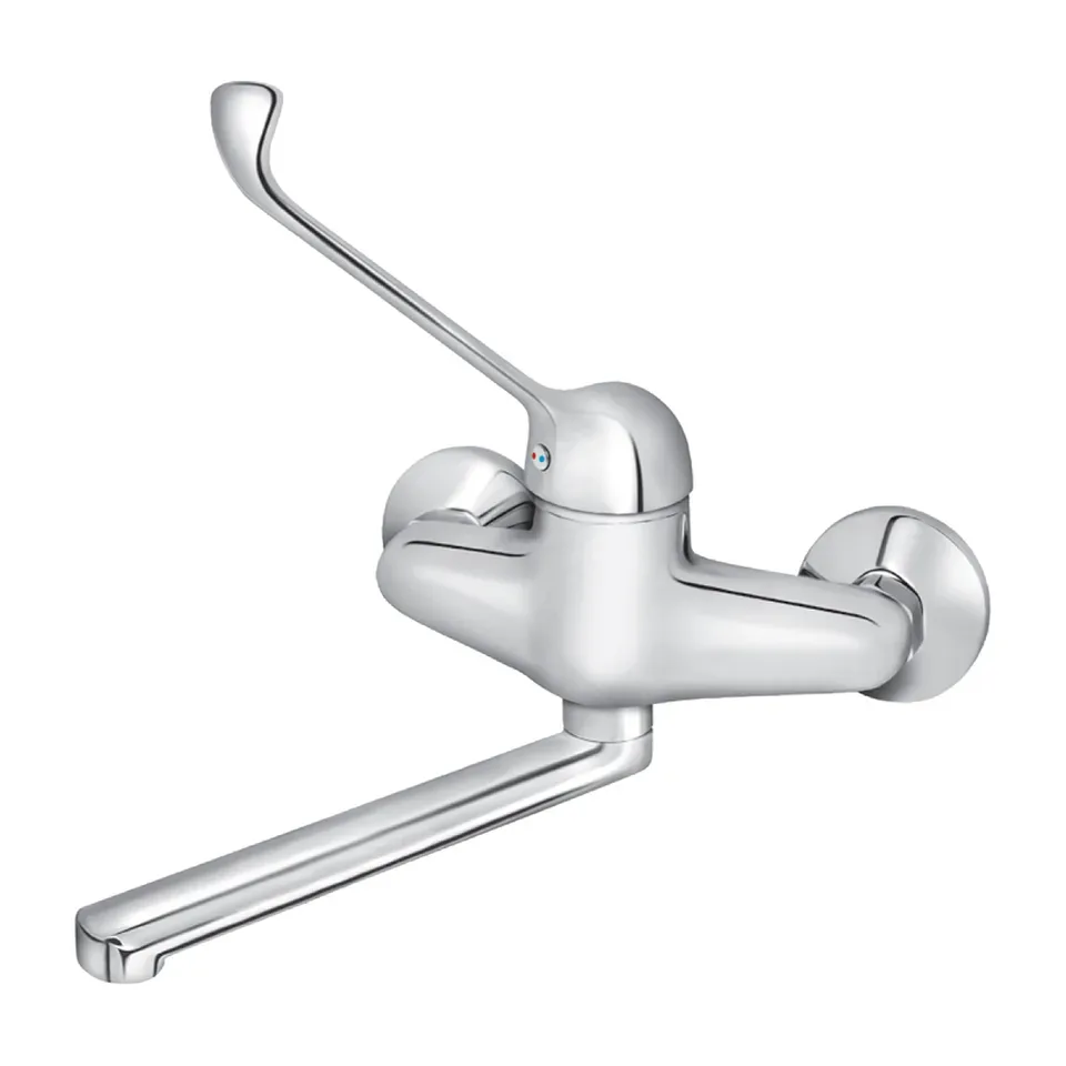 Baterija za lavabo Rosan King hrom lekarska zidna, izliv 200 mm