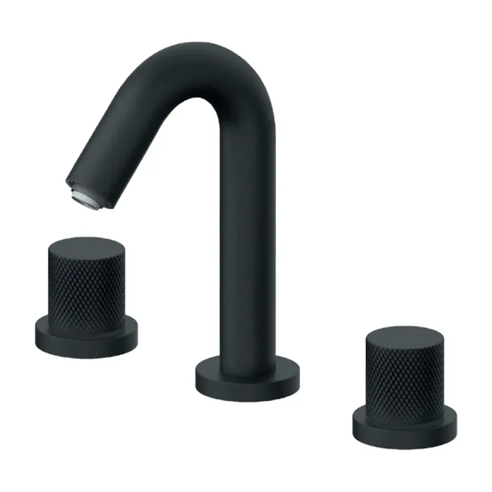 Baterija za lavabo Rosan S2 Black crna podgradna dvoručna