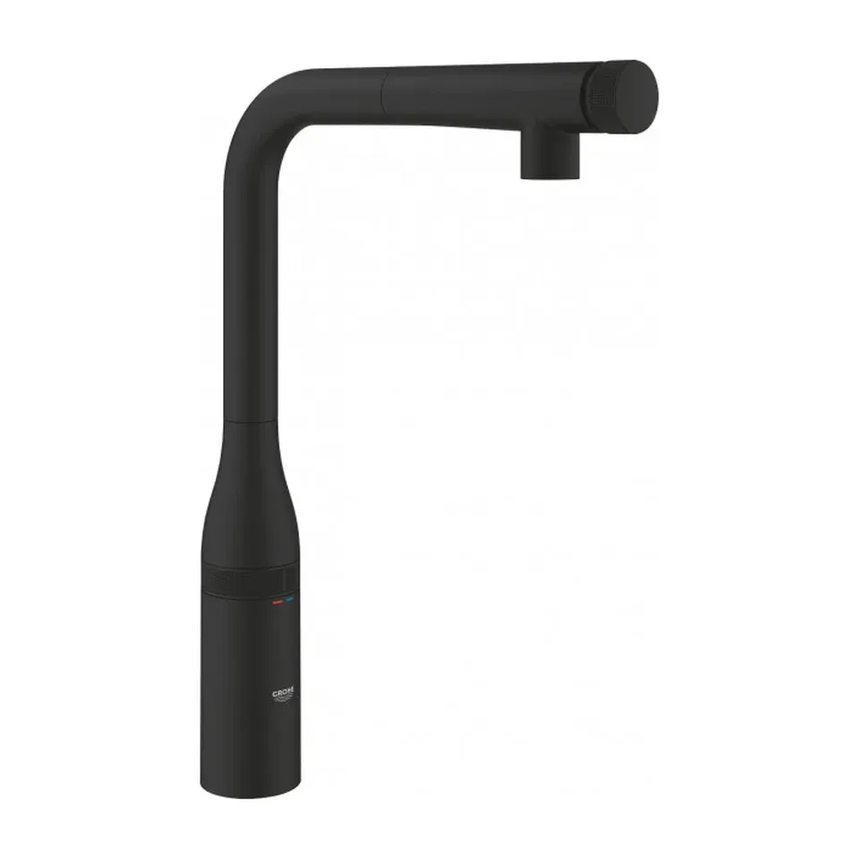 Baterija za sudoperu Grohe Essence SmartControl KF0 phantom black sa izvlačnim tušem