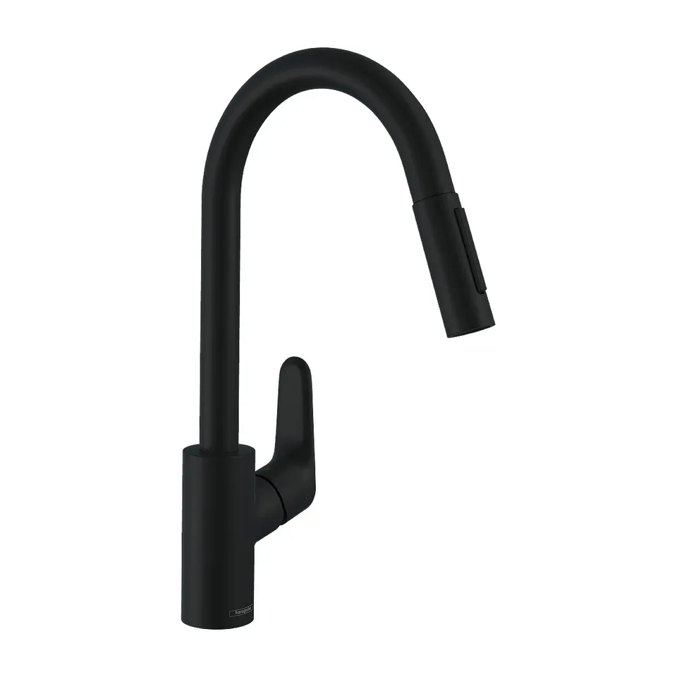 Baterija za sudoperu Hansgrohe Focus M41 240 670 crna mat sa izvlačnim tušem