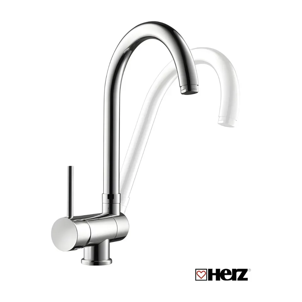 Baterija za sudoperu Herz Fresh hrom F22 pregibna 2 cevi
