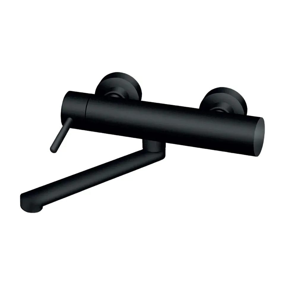 Baterija za sudoperu Rosan Dark crna zidna, izliv 200 mm