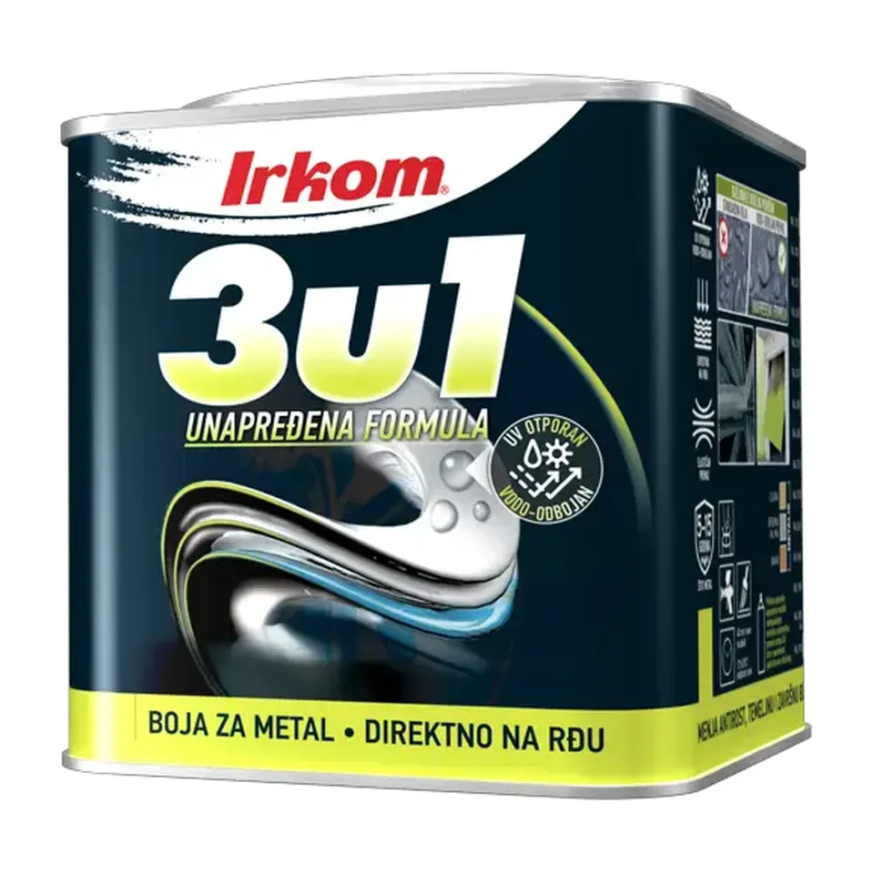 Boja za metal Irkom 3u1 tamno plava, 1 kg