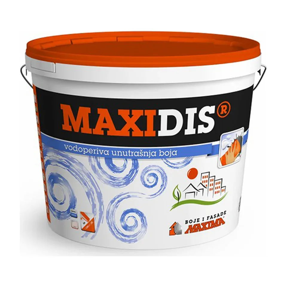 Boja za zidove Maxima Maxidis bela vodoperiva, 15 l
