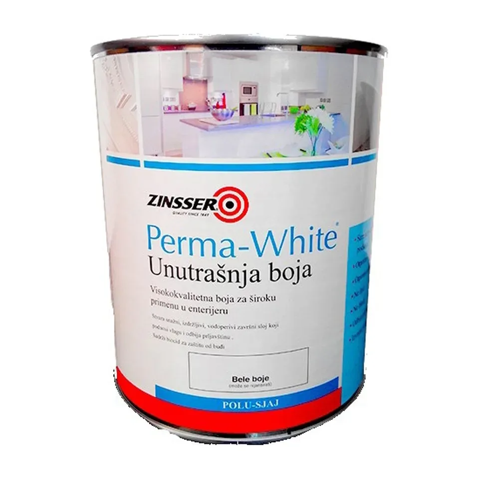 Boja za zidove Zinsser Perma-White bela, 1 l