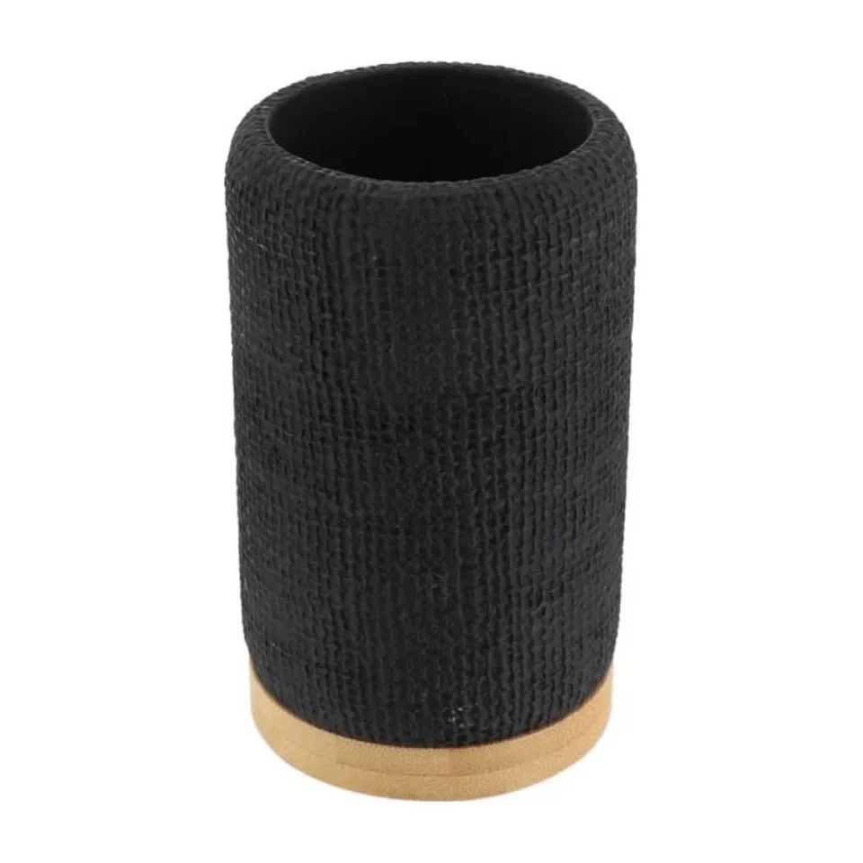 Čaša za četkice Tendance Mesh crna 10 x 6,3 x 6,3 cm