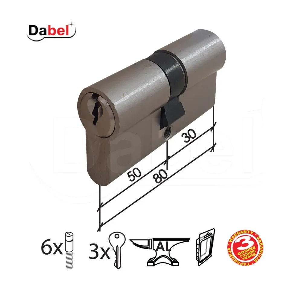 Cilindar za bravu Dabel nikl 80 mm (30-50) 3398113