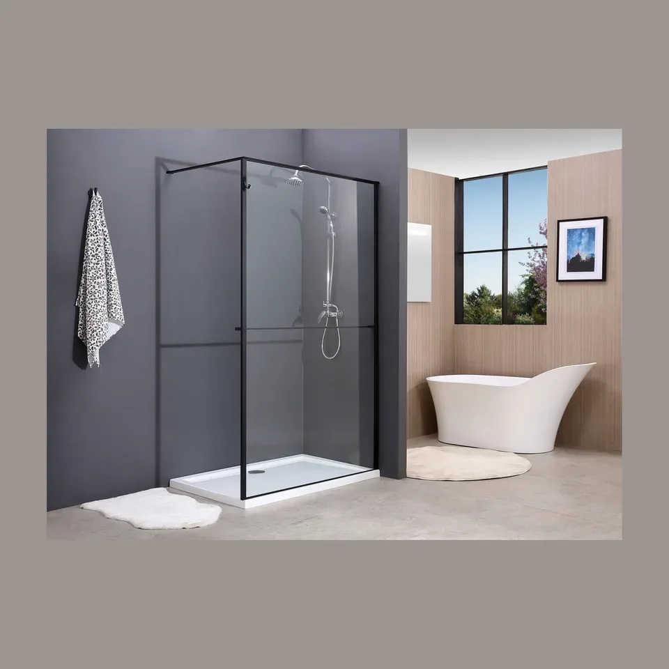 Fiksni tuš paravan Kerasan Exclusive crna 120x200 cm, 8 mm