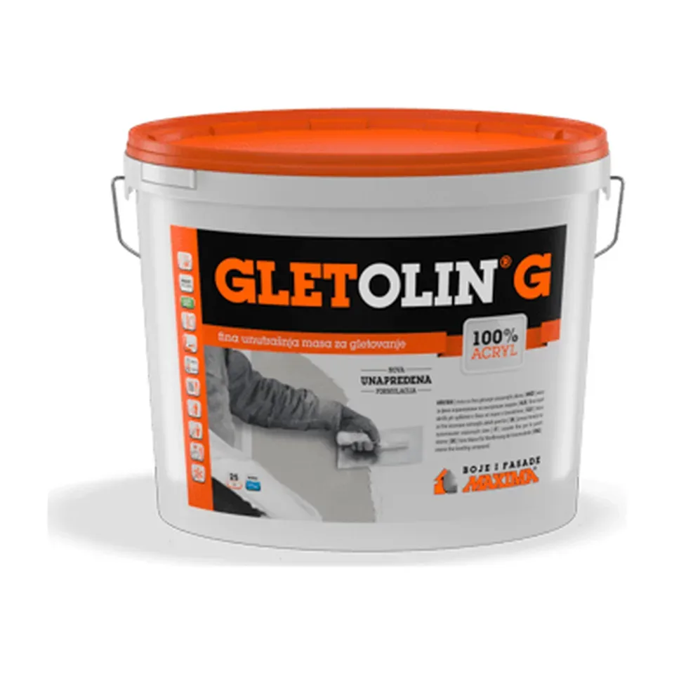 Glet masa Maxima Gletolin G bela pastozna, 5 kg