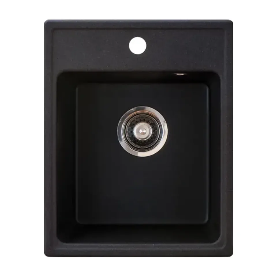 Granitna sudopera Metalac Quadro crna 40x50 cm