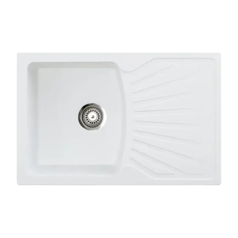 Granitna sudopera Metalac Quadro Plus bela 77x50 cm