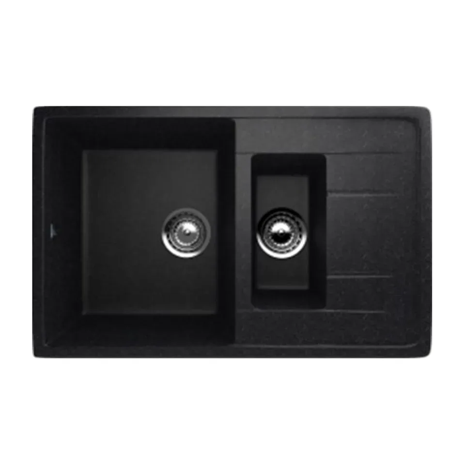 Granitna sudopera Ulgran U-205 308 crna 770x495 mm, dupla, usadna