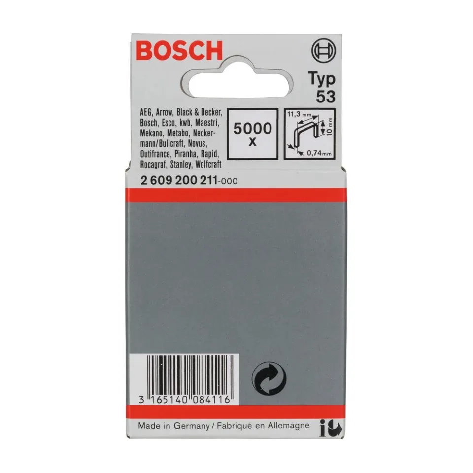 Klamerice Bosch tip 53, 11,4x0,74x10 mm 2609200211, 5000 kom