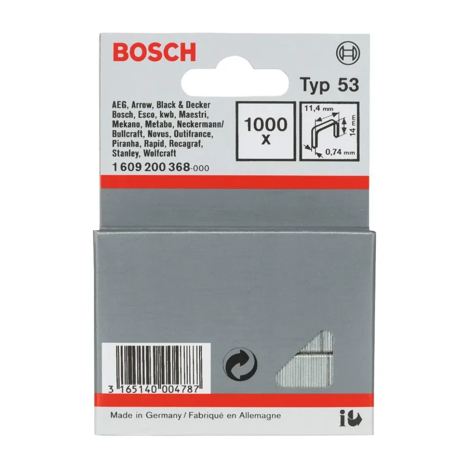Klamerice Bosch tip 53 11,4x0,74x14 mm, 1000 kom