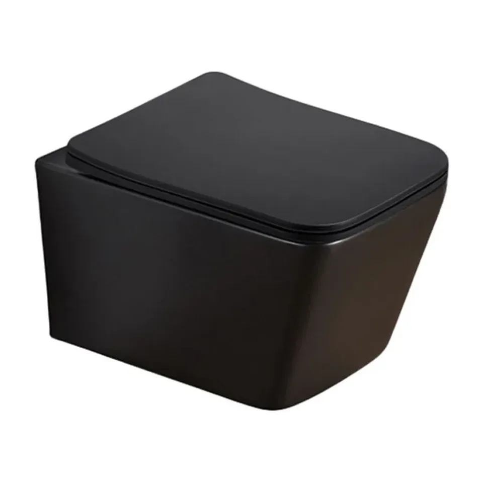 Konzolna wc šolja Minotti Piano crna mat rimless / sa wc daskom