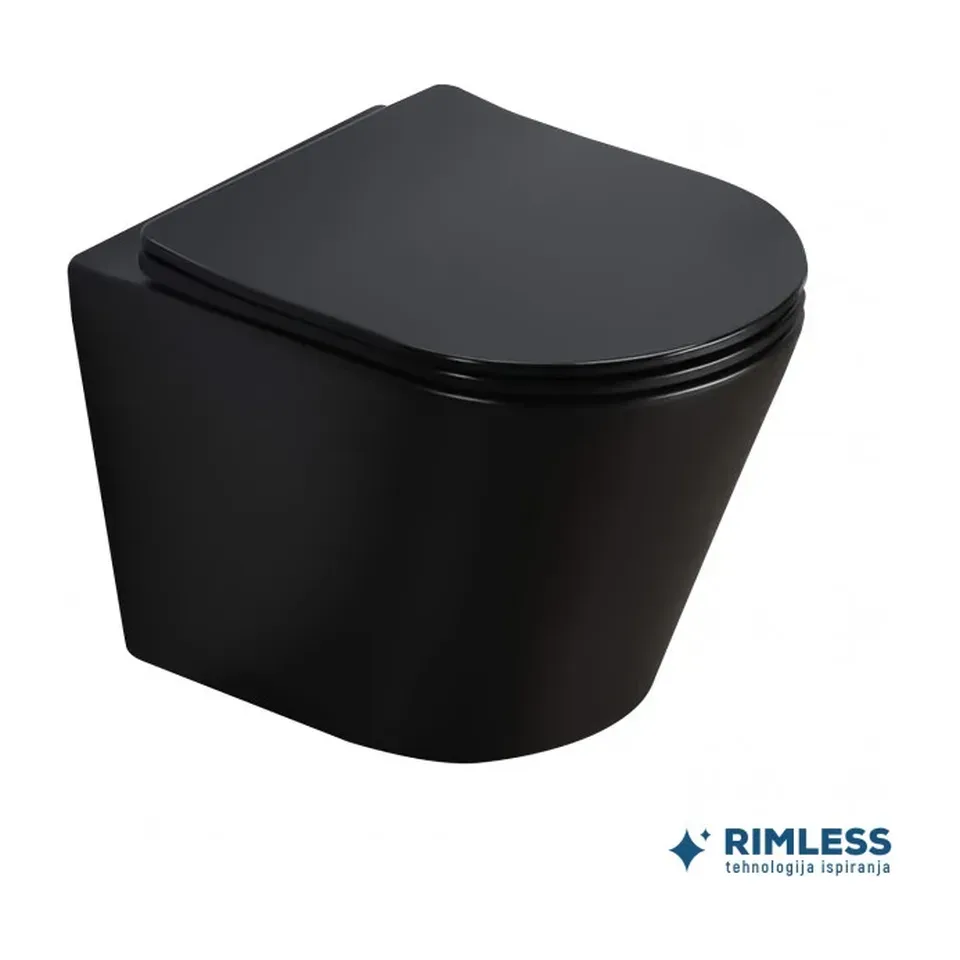 Konzolna wc šolja Minotti Pure crni mat 49 cm