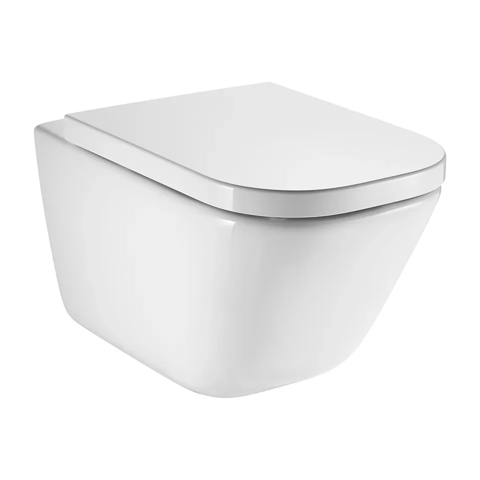 Konzolna wc šolja Roca Gap bela rimless sa slim sc daskom