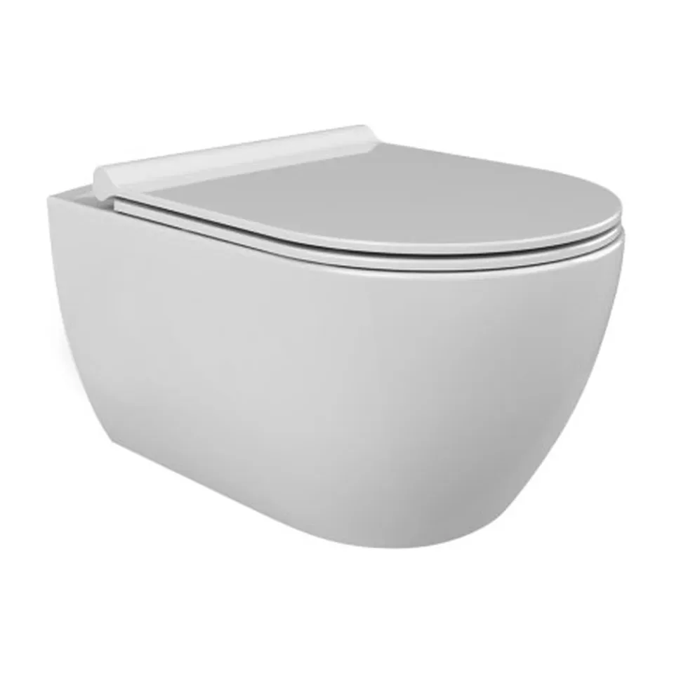 Konzolna wc šolja Turkuaz Seramik City bela rimless sa slim ss daskom