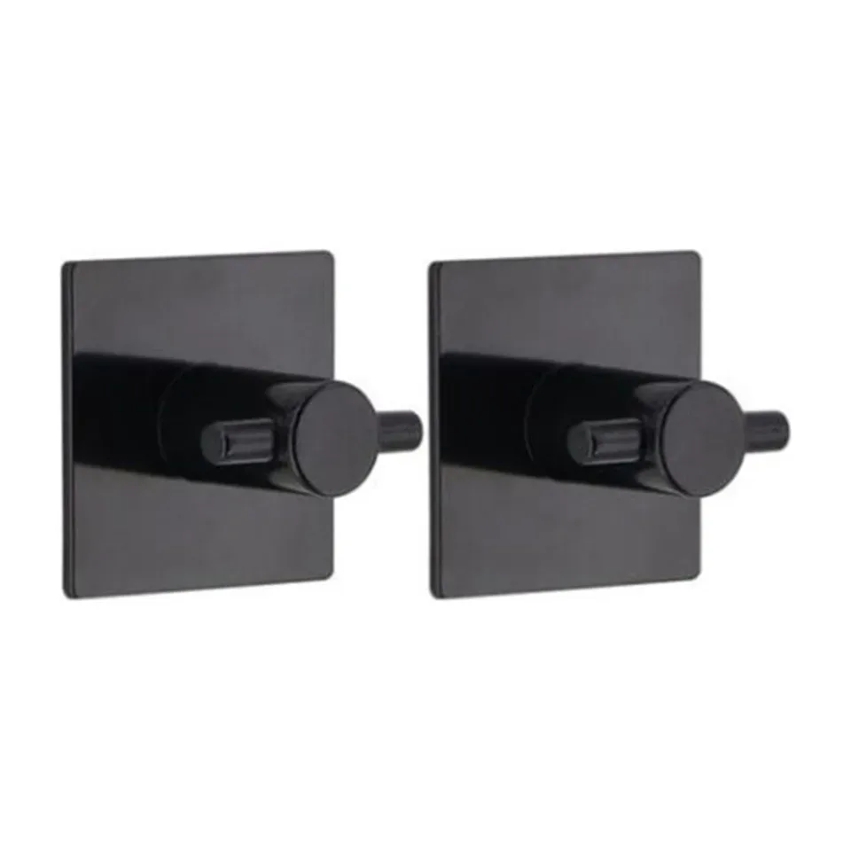 Kukica za peškir Tendance crna 4.5x3x4.5 cm plastična samolepljiva 9053103, 2 kom