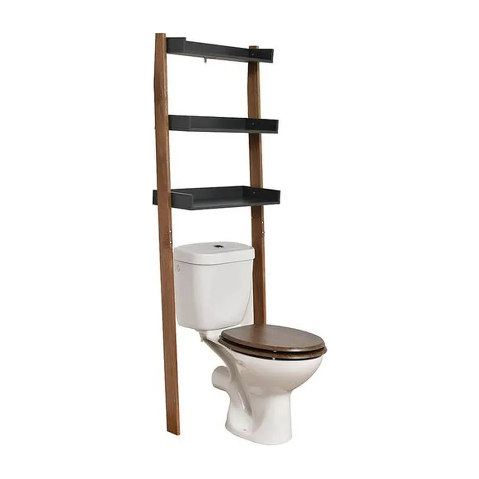 Kupatilska polica Tendance Acacia tamno siva iznad wc šolje, 3 police