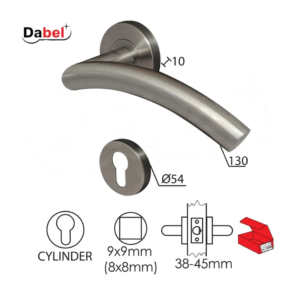 Kvaka sa rozetom Dabel Pirot inox za cilindar