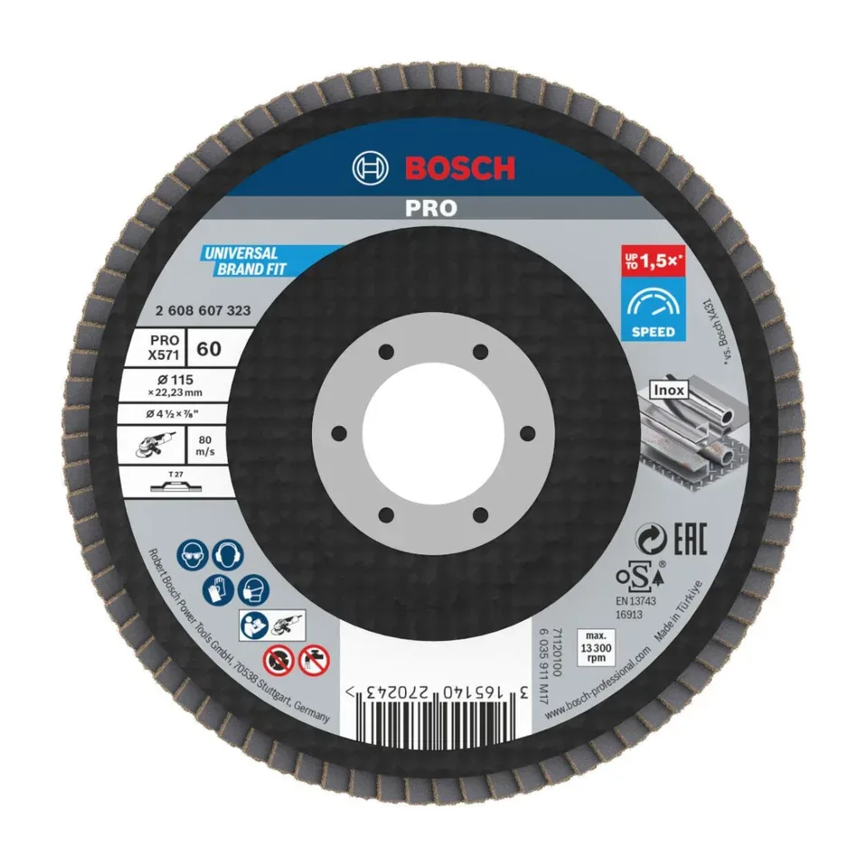 Lamelni brusni disk Bosch Best for Metal ravni, Ø115 mm, G 60