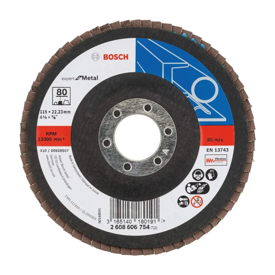 Lamelni brusni disk Bosch X551 Expert for Metal Ø115 mm, G80, kolenasti