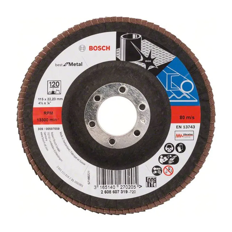 Lamelni brusni disk Bosch X571 Best for Metal Ø115 mm, G120