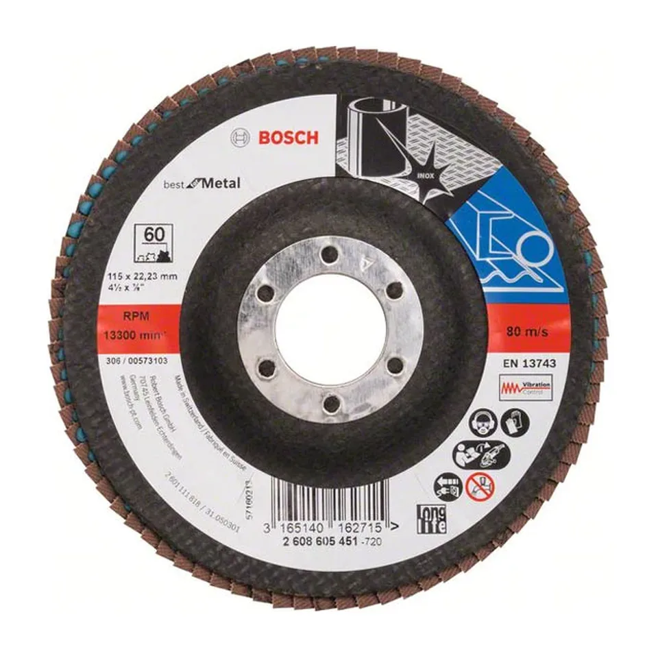 Lamelni brusni disk Bosch X571 Best for Metal Ø115 mm, G60
