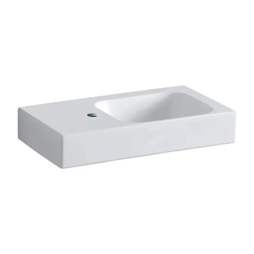 Lavabo Geberit iCon bela 53x31 cm, slavina levo