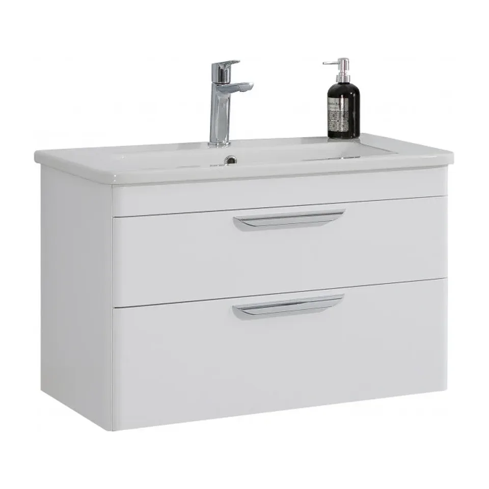 Lavabo sa ormarićem LineArt Efes sjaj bela 60x46 cm, White, konzolni