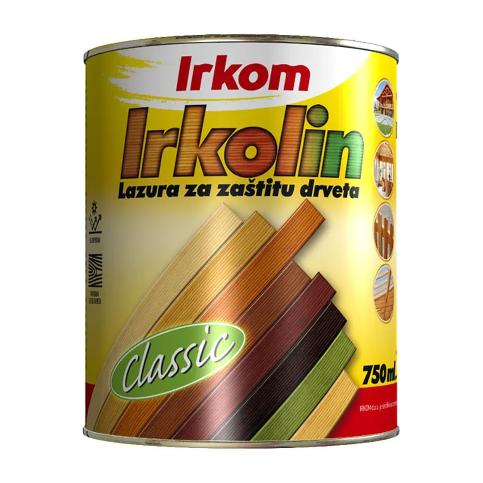 Lazura za drvo Irkom Irkolin Classic kesten, 750 ml
