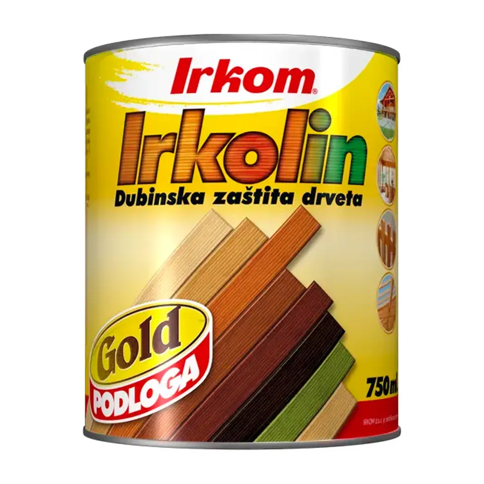 Lazura za drvo Irkom Irkolin Gold ebonos, 750 ml